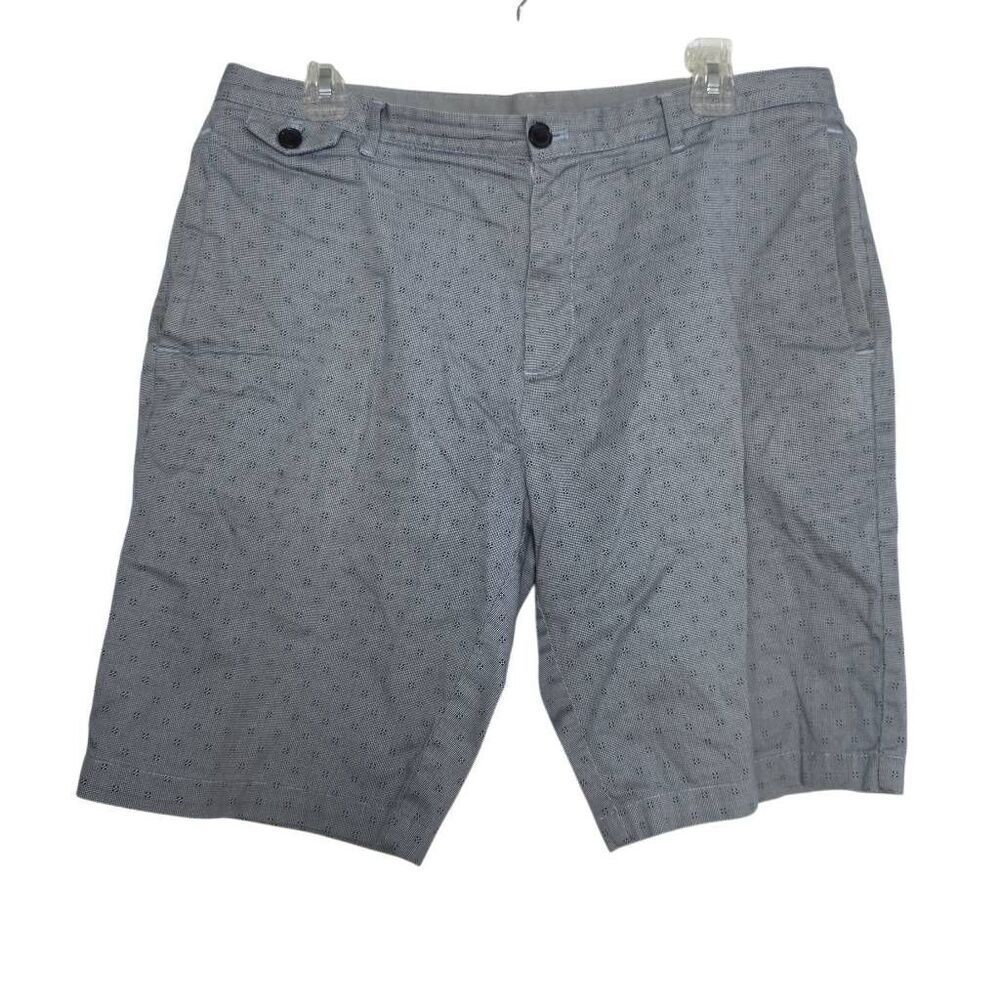 Calvin Klein Men's Size 34" Gray Blue Patterned Flat Front Shorts